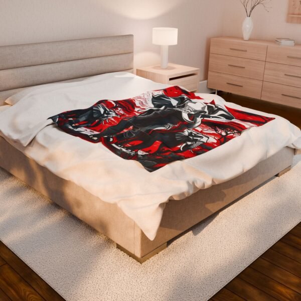Plush Blanket, Nice Elephants Design in Strong Red and Black, Cozy Throw for Animal Lovers, Elephant Print Bedding, Soft Fleece Cover for - Image 8