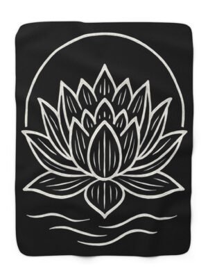 Lotus Blossom Sherpa Fleece Blanket - Cozy Meditation Throw for Relaxation & Mindfulness