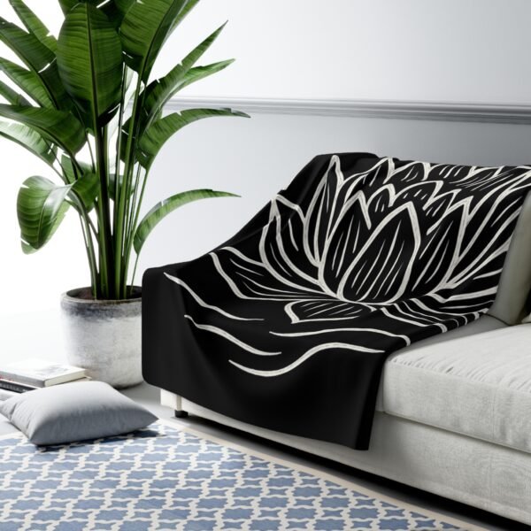 Lotus Blossom Sherpa Fleece Blanket - Cozy Meditation Throw for Relaxation & Mindfulness - Image 7