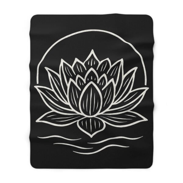 Lotus Blossom Sherpa Fleece Blanket - Cozy Meditation Throw for Relaxation & Mindfulness - Image 5