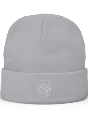 Lotus Knit Beanie (Embroidery)