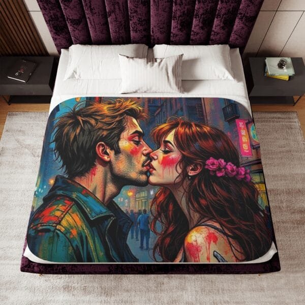 Romantic Sherpa Blanket, Cozy Throw, Soft Fleece, Home Decor, Gift for Couples, Valentine’s Day, Warm and Snuggly - Image 2