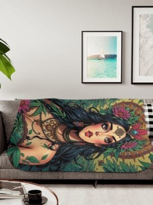 Bohemian Sherpa Blanket, Cozy Home Decor, Boho Gifts, Warm Throw, Self-Care Essentials, Autumn Vibes